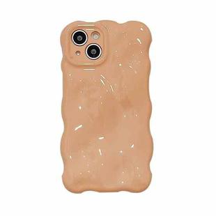 For iPhone 14 Pro Max Gloss Oil Wave BubblesTPU Phone Case(Milky Brown)