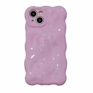 For iPhone 14 Pro Max Gloss Oil Wave BubblesTPU Phone Case(Milky Purple)