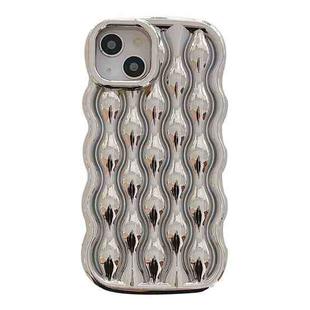 For iPhone 14 Wavy Electroplating TPU Phone Case(Silver)