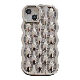 For iPhone 13 Wavy Electroplating TPU Phone Case(Silver)