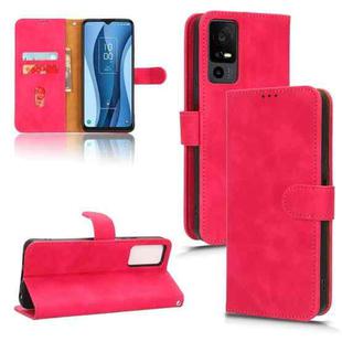 For TCL 40 XL Skin Feel Magnetic Flip Leather Phone Case(Rose Red)