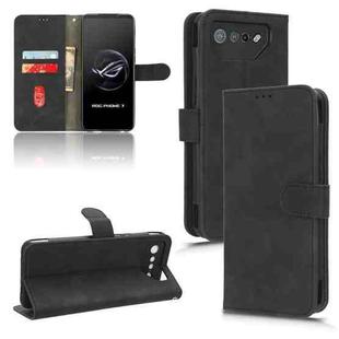 For ASUS ROG Phone 7 Skin Feel Magnetic Flip Leather Phone Case(Black)
