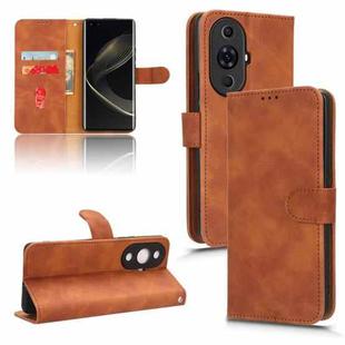 For Huawei nova 11 Pro Skin Feel Magnetic Flip Leather Phone Case(Brown)