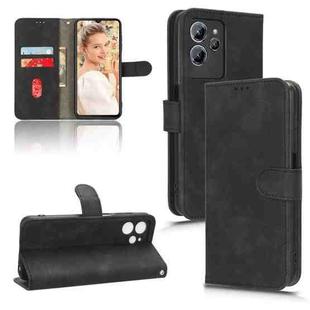 For Oukitel  C32 Skin Feel Magnetic Flip Leather Phone Case(Black)