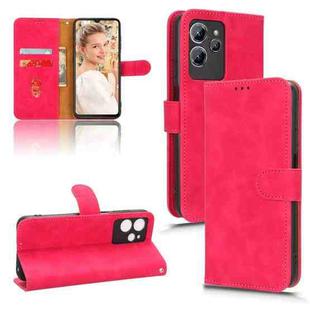 For Oukitel  C32 Skin Feel Magnetic Flip Leather Phone Case(Rose Red)