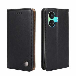 For Realme GT Neo5 SE Non-Magnetic Retro Texture Horizontal Flip Leather Phone Case(Black)
