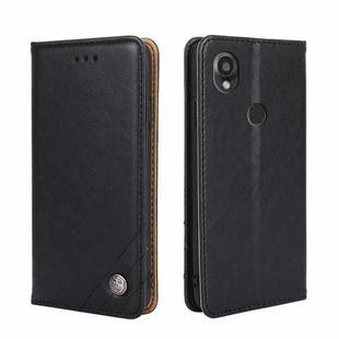 For Kyocera Digno SX3-KYG02 Non-Magnetic Retro Texture Horizontal Flip Leather Phone Case(Black)