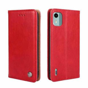 For Nokia C12 Non-Magnetic Retro Texture Horizontal Flip Leather Phone Case(Red)
