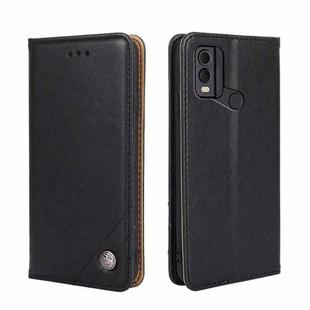 For Nokia C22 Non-Magnetic Retro Texture Horizontal Flip Leather Phone Case(Black)