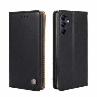 For Samsung Galaxy M14 5G Non-Magnetic Retro Texture Horizontal Flip Leather Phone Case(Black)