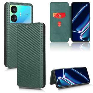 For Realme GT Neo5 SE Carbon Fiber Texture Flip Leather Phone Case(Green)