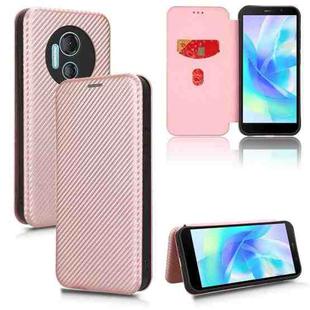 For DOOGEE X97 / X97 Pro Carbon Fiber Texture Flip Leather Phone Case(Pink)
