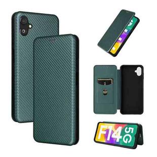 For Samsung Galaxy F14 Carbon Fiber Texture Flip Leather Phone Case(Green)