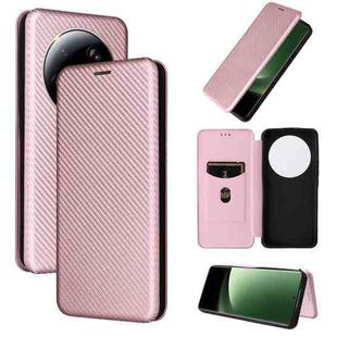 For Xiaomi 13 Ultra Carbon Fiber Texture Flip Leather Phone Case(Pink)