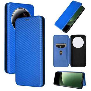 For Xiaomi 13 Ultra Carbon Fiber Texture Flip Leather Phone Case(Blue)