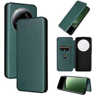 For Xiaomi 13 Ultra Carbon Fiber Texture Flip Leather Phone Case(Green)
