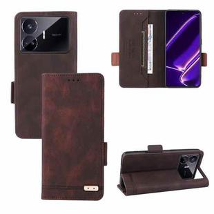 For Realme GT Neo5 SE Magnetic Clasp Leather Phone Case(Brown)