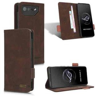 For ASUS ROG Phone 7 Magnetic Clasp Leather Phone Case(Brown)