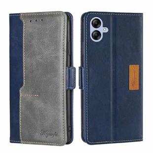 For Samsung Galaxy A04e 4G Contrast Color Side Buckle Leather Phone Case(Blue + Grey)