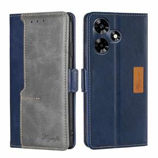 For Infinix Hot 30 4G Contrast Color Side Buckle Leather Phone Case(Blue + Grey)