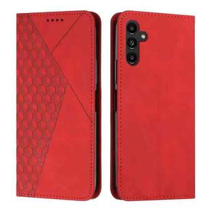 For Samsung Galaxy A24 4G Diamond Pattern Skin Feel Magnetic Leather Phone Case(Red)