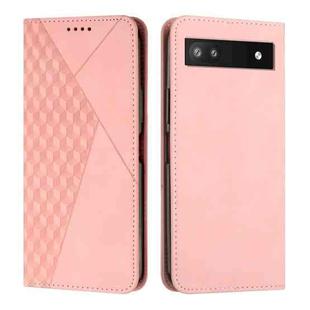 For Google Pixel 7a Diamond Pattern Skin Feel Magnetic Leather Phone Case(Rose Gold)