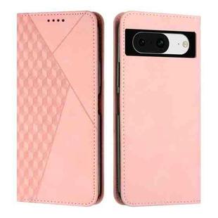 For Google Pixel 8 Diamond Pattern Skin Feel Magnetic Leather Phone Case(Rose Gold)