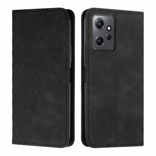 For Xiaomi Redmi Note 12 4G Global Diamond Pattern Skin Feel Magnetic Leather Phone Case(Black)