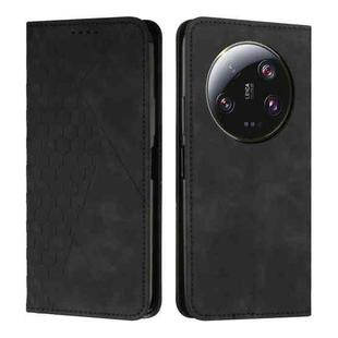 For Xiaomi 13 Ultra Diamond Pattern Skin Feel Magnetic Leather Phone Case(Black)
