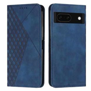For Google Pixel 8a Diamond Pattern Skin Feel Magnetic Leather Phone Case(Blue)