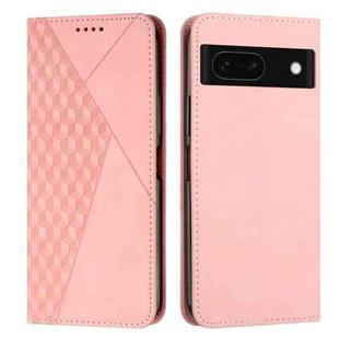 For Google Pixel 8a Diamond Pattern Skin Feel Magnetic Leather Phone Case(Rose Gold)