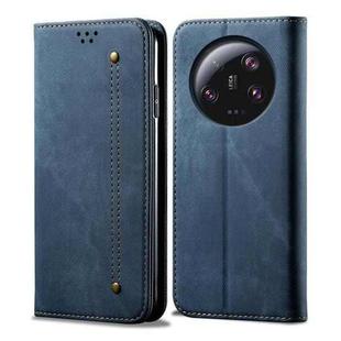 For Xiaomi 13 Ultra Denim Texture Casual Style Flip Leather Phone Case(Blue)