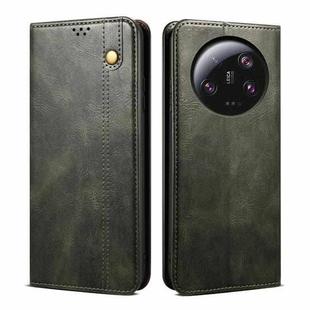 For Xiaomi 13 Ultra Oil Wax Crazy Horse Texture Flip Leather Phone Case(Green)