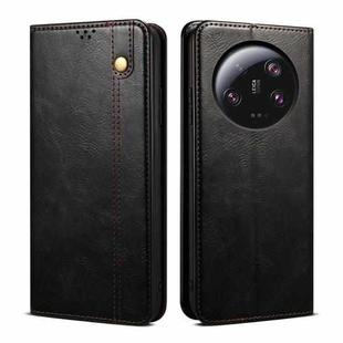 For Xiaomi 13 Ultra Oil Wax Crazy Horse Texture Flip Leather Phone Case(Black)
