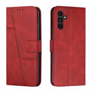 For Samsung Galaxy A24 4G Stitching Calf Texture Buckle Leather Phone Case(Red)