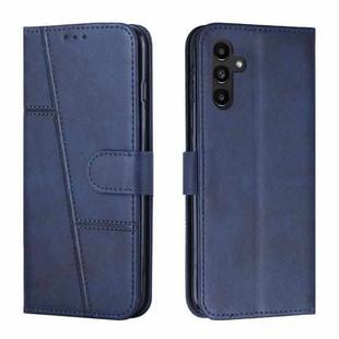 For Samsung Galaxy A24 4G Stitching Calf Texture Buckle Leather Phone Case(Blue)