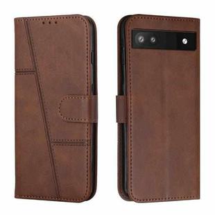 For Google Pixel 7a Stitching Calf Texture Buckle Leather Phone Case(Brown)