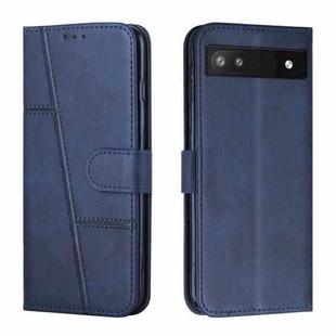 For Google Pixel 7a Stitching Calf Texture Buckle Leather Phone Case(Blue)