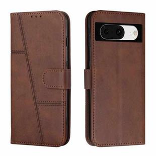 For Google Pixel 8 Stitching Calf Texture Buckle Leather Phone Case(Brown)