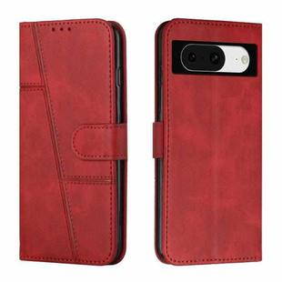 For Google Pixel 8 Stitching Calf Texture Buckle Leather Phone Case(Red)