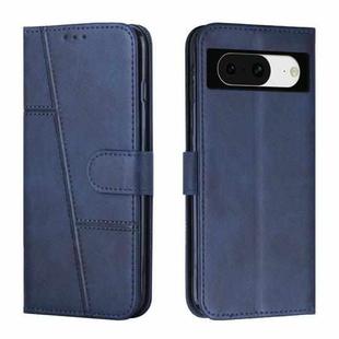 For Google Pixel 8 Stitching Calf Texture Buckle Leather Phone Case(Blue)