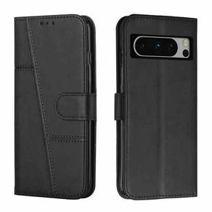 For Google Pixel 8 Pro Stitching Calf Texture Buckle Leather Phone Case(Black)