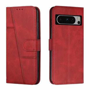 For Google Pixel 8 Pro Stitching Calf Texture Buckle Leather Phone Case(Red)