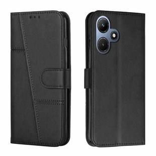 For Infinix Hot 30i Stitching Calf Texture Buckle Leather Phone Case(Black)