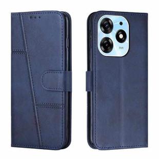 For Tecno Spark 10 Pro Stitching Calf Texture Buckle Leather Phone Case(Blue)