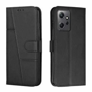 For Xiaomi Redmi Note 12 4G Global Stitching Calf Texture Buckle Leather Phone Case(Black)