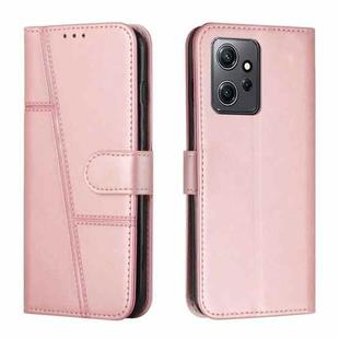 For Xiaomi Redmi Note 12 4G Global Stitching Calf Texture Buckle Leather Phone Case(Rose Gold)