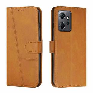 For Xiaomi Redmi Note 12 4G Global Stitching Calf Texture Buckle Leather Phone Case(Yellow)