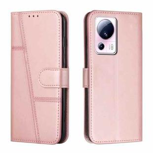 For Xiaomi Civi 2 / 13 Lite Stitching Calf Texture Buckle Leather Phone Case(Rose Gold)