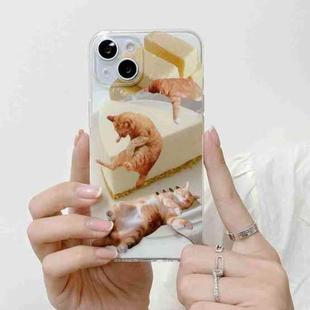 For iPhone 14 Pro Max Cute Funny Cat Pattern Phone Case(Orange)